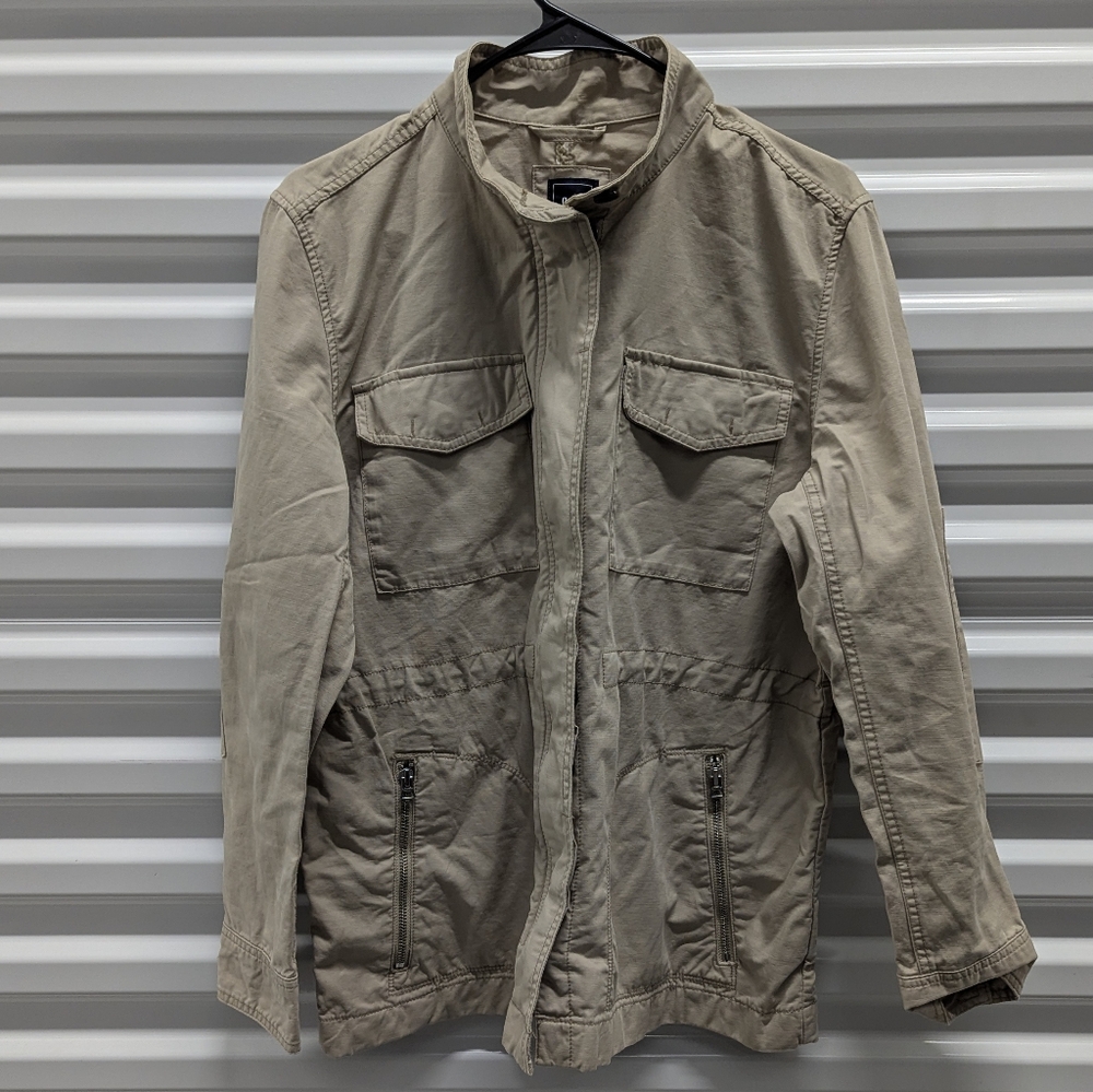 Gap Y2K Utility Khaki 100% Cotton Gorpcore Jacket Size Large